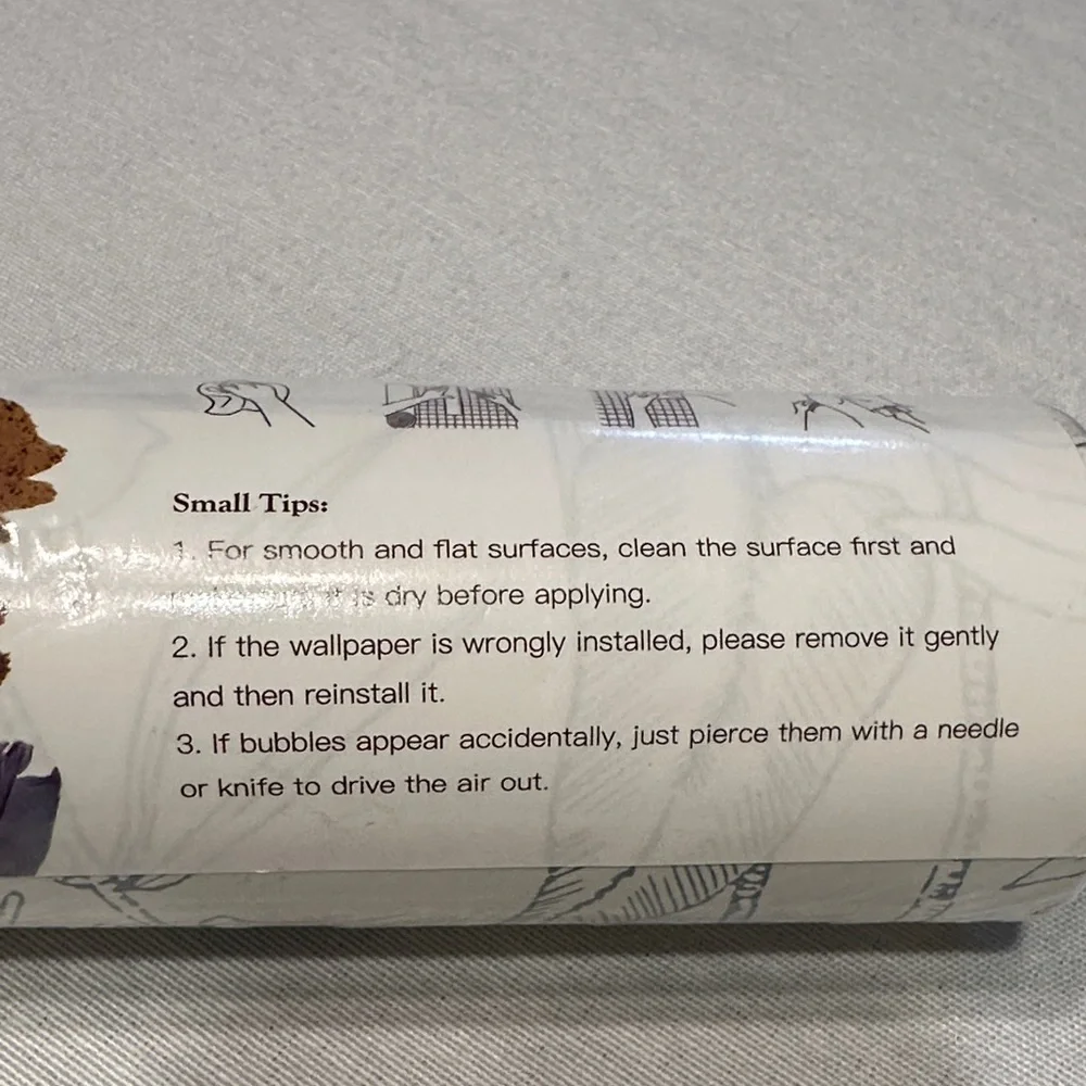 NWT, Retro Floral Patterned Waterproof Vinyl Wallpaper Roll